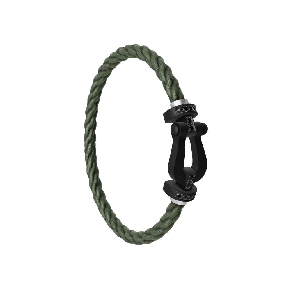 FRED FORCE 10 BRACELET BLACK TITANIUM AND BLACK DIAMONDS LARGE MODEL