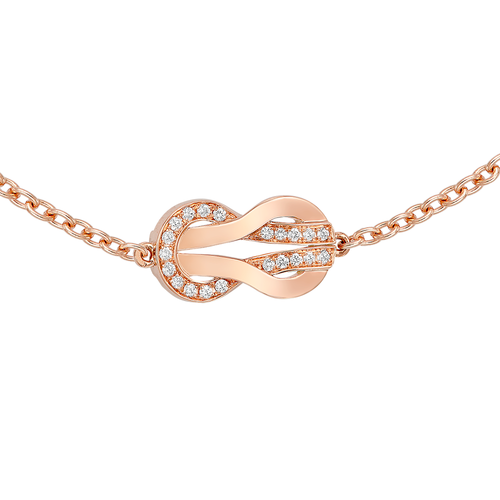 FRED CHANCE INFINIE BRACELET Stainless steel and gold plating PINK GOLD AND DIAMONDS SMALL MODEL