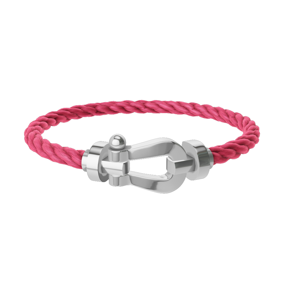 FRED FORCE 10 BRACELET Stainless steel and gold plating WHITE GOLD LARGE MODEL