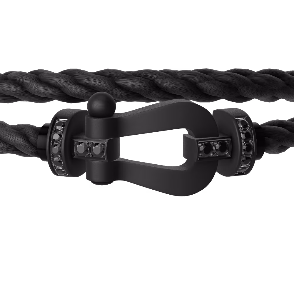 FRED FORCE 10 BRACELET BLACK TITANIUM AND BLACK DIAMONDS LARGE MODEL