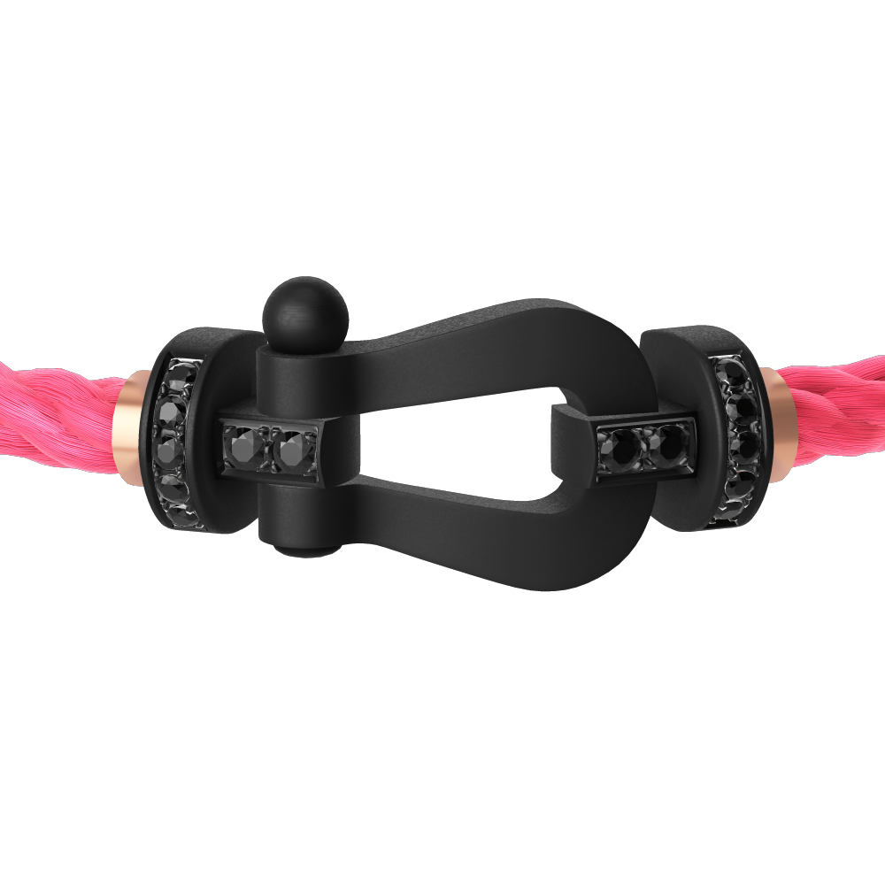 FRED FORCE 10 BRACELET BLACK TITANIUM AND BLACK DIAMONDS LARGE MODEL