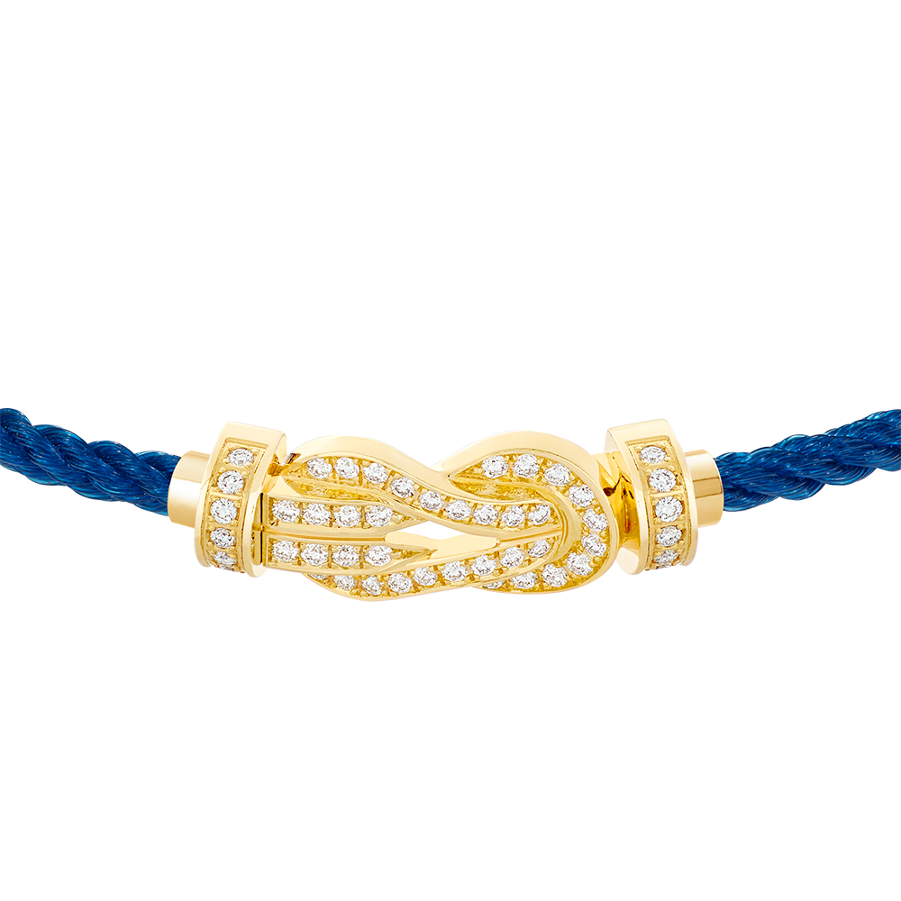 FRED CHANCE INFINIE BRACELET Stainless steel and gold plating YELLOW GOLD AND DIAMONDS MEDIUM MODEL