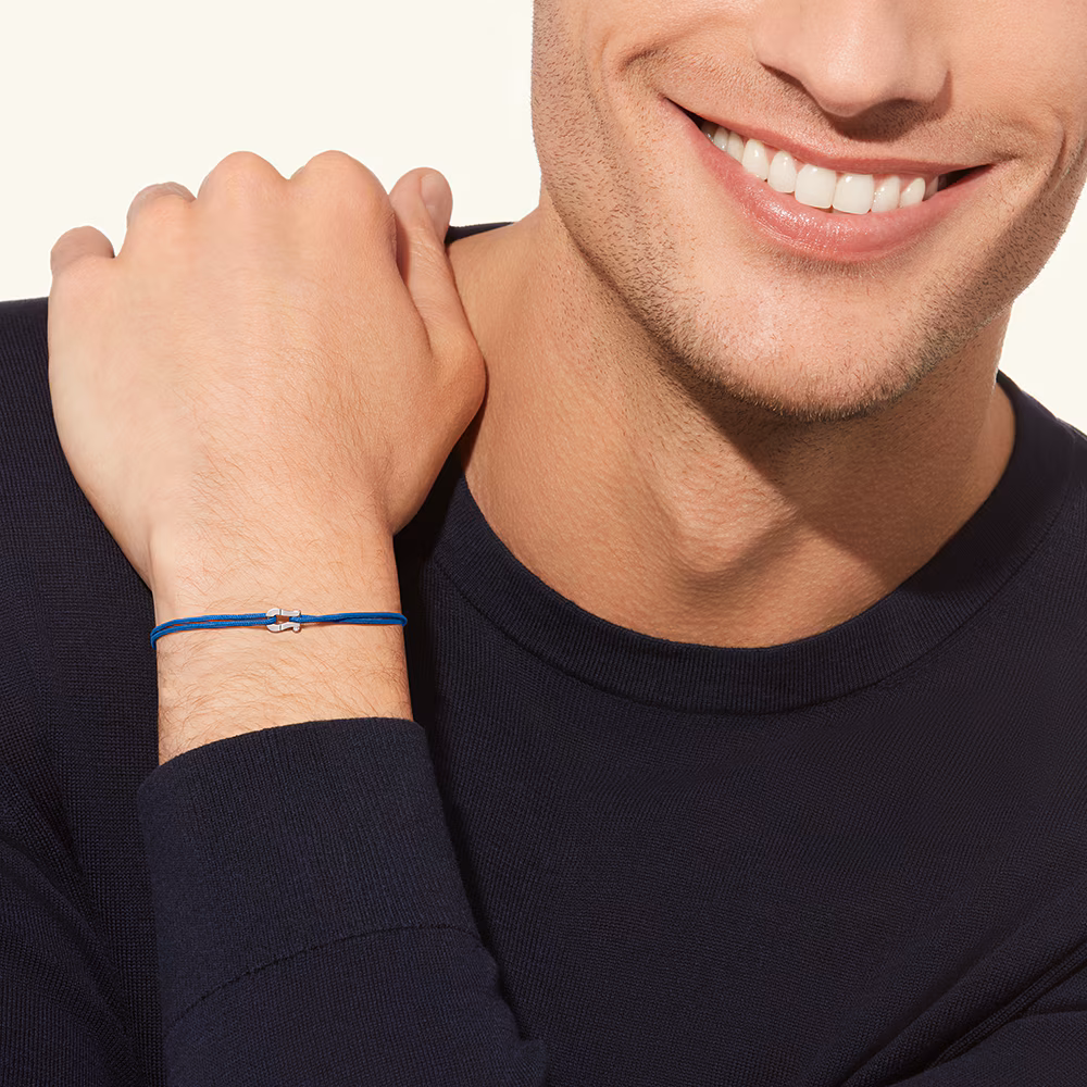 FRED FORCE 10 BRACELET MINI MODEL Stainless steel and gold plating WHITE GOLD