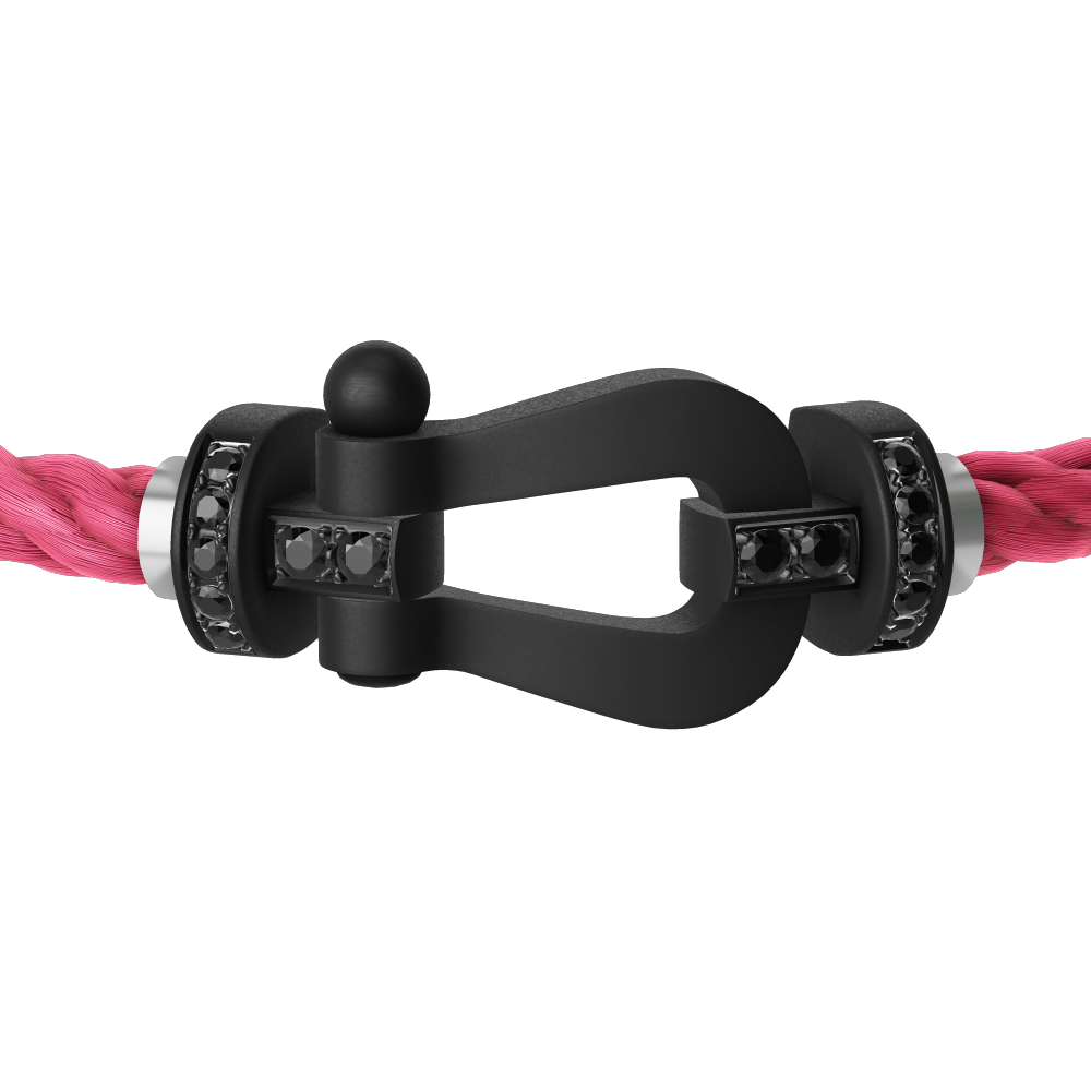 FRED FORCE 10 BRACELET BLACK TITANIUM AND BLACK DIAMONDS LARGE MODEL