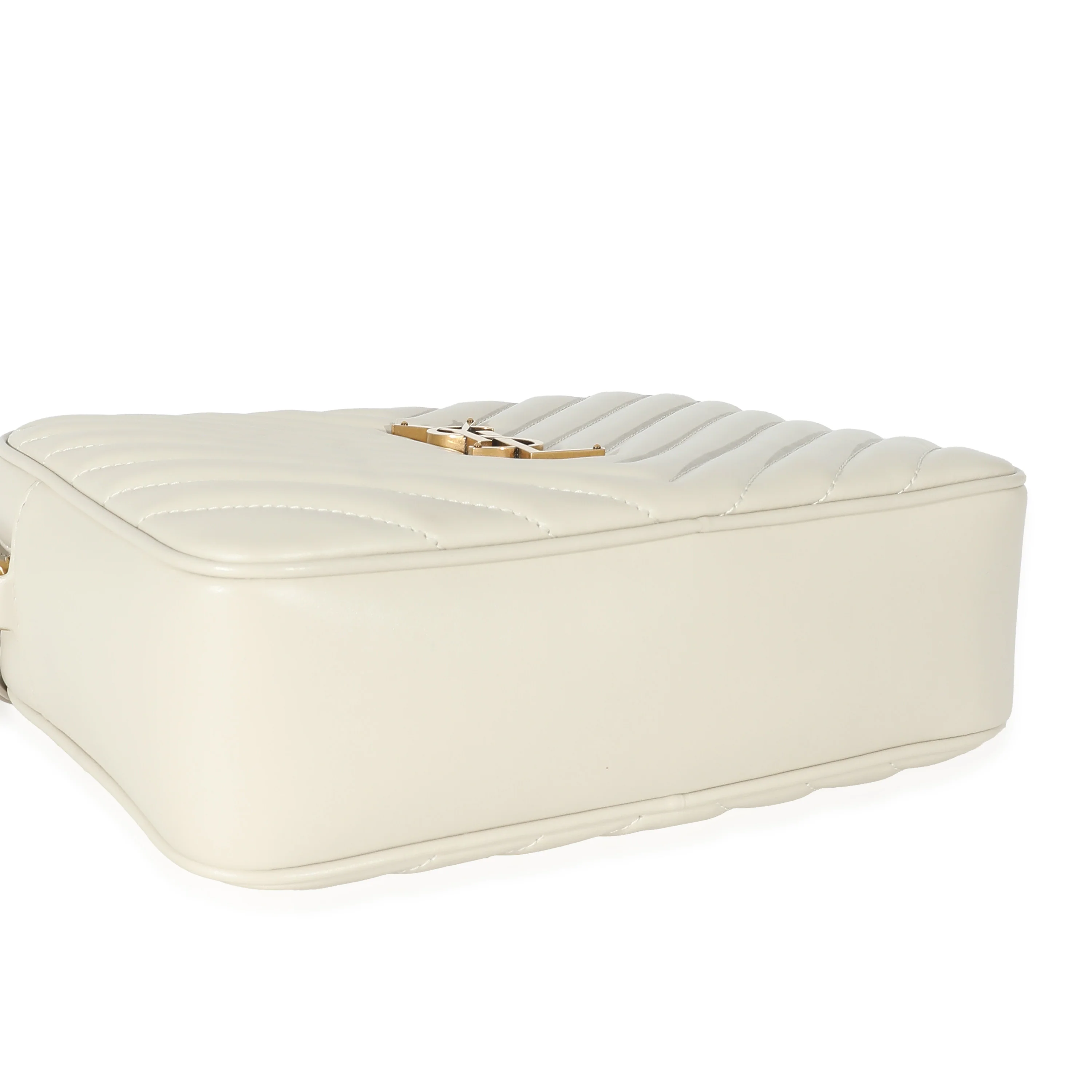 Saint Laurent Crema Soft Chevron Quilted Leather Lou Camera Bag