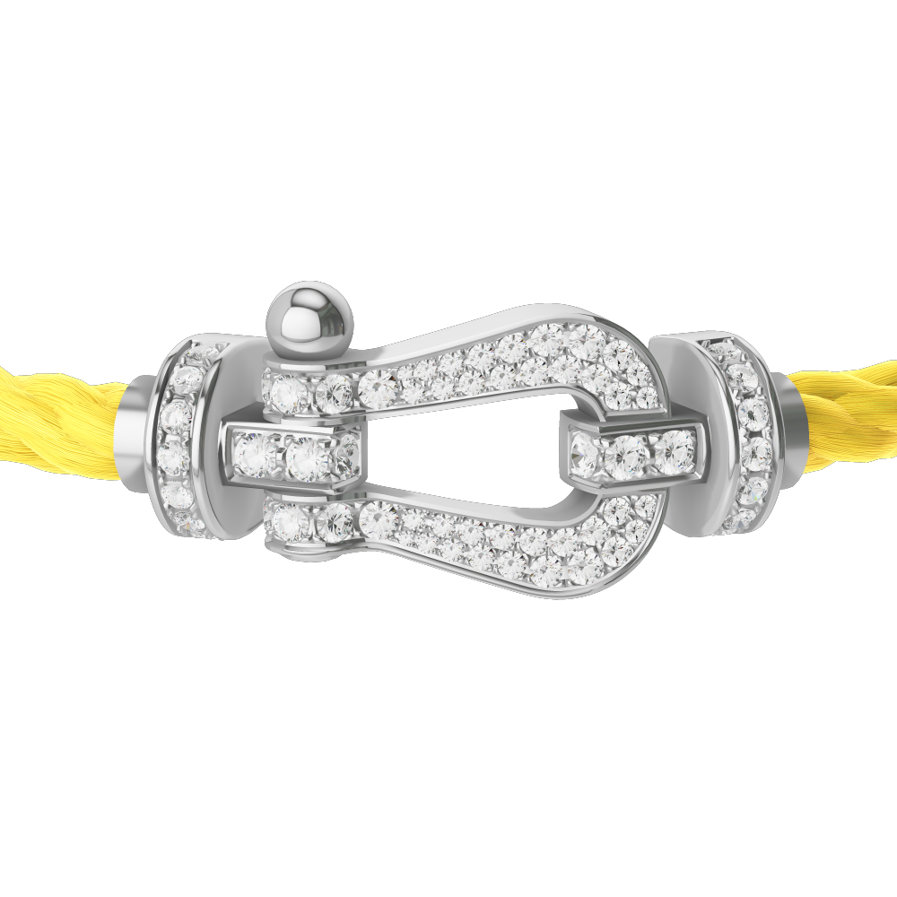 FRED Force 10 bracelet Stainless steel and gold plating white gold and diamonds large model