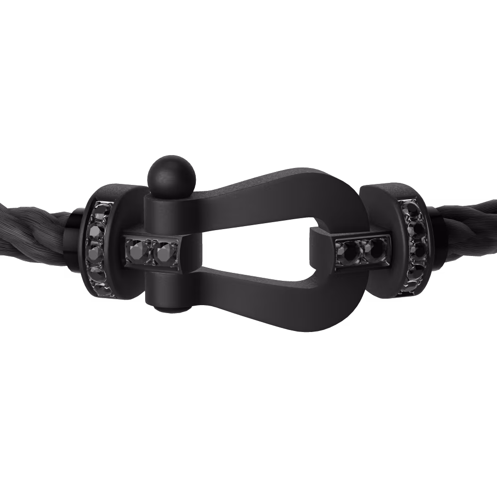 FRED FORCE 10 BRACELET BLACK TITANIUM AND BLACK DIAMONDS LARGE MODEL