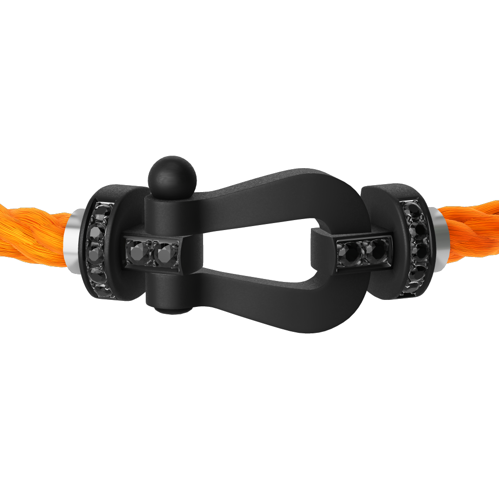FRED FORCE 10 BRACELET BLACK TITANIUM AND BLACK DIAMONDS LARGE MODEL