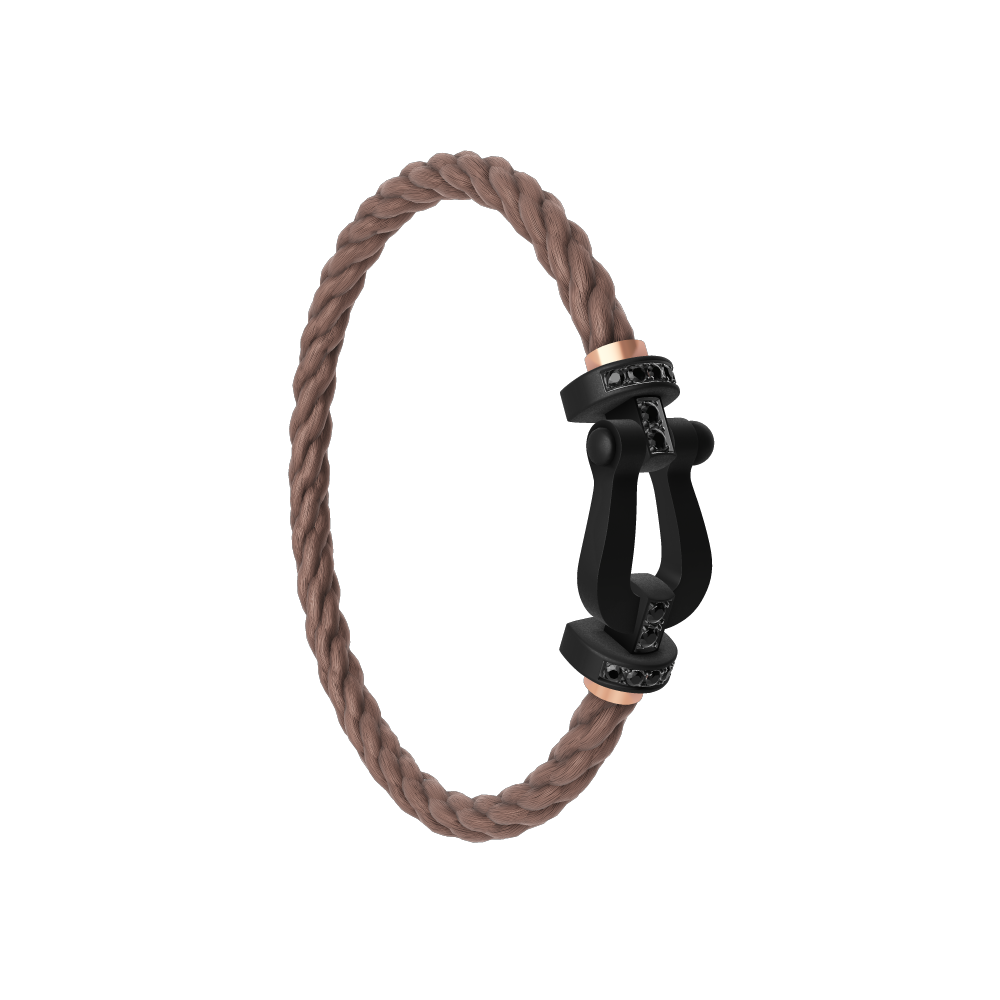 FRED FORCE 10 BRACELET BLACK TITANIUM AND BLACK DIAMONDS LARGE MODEL