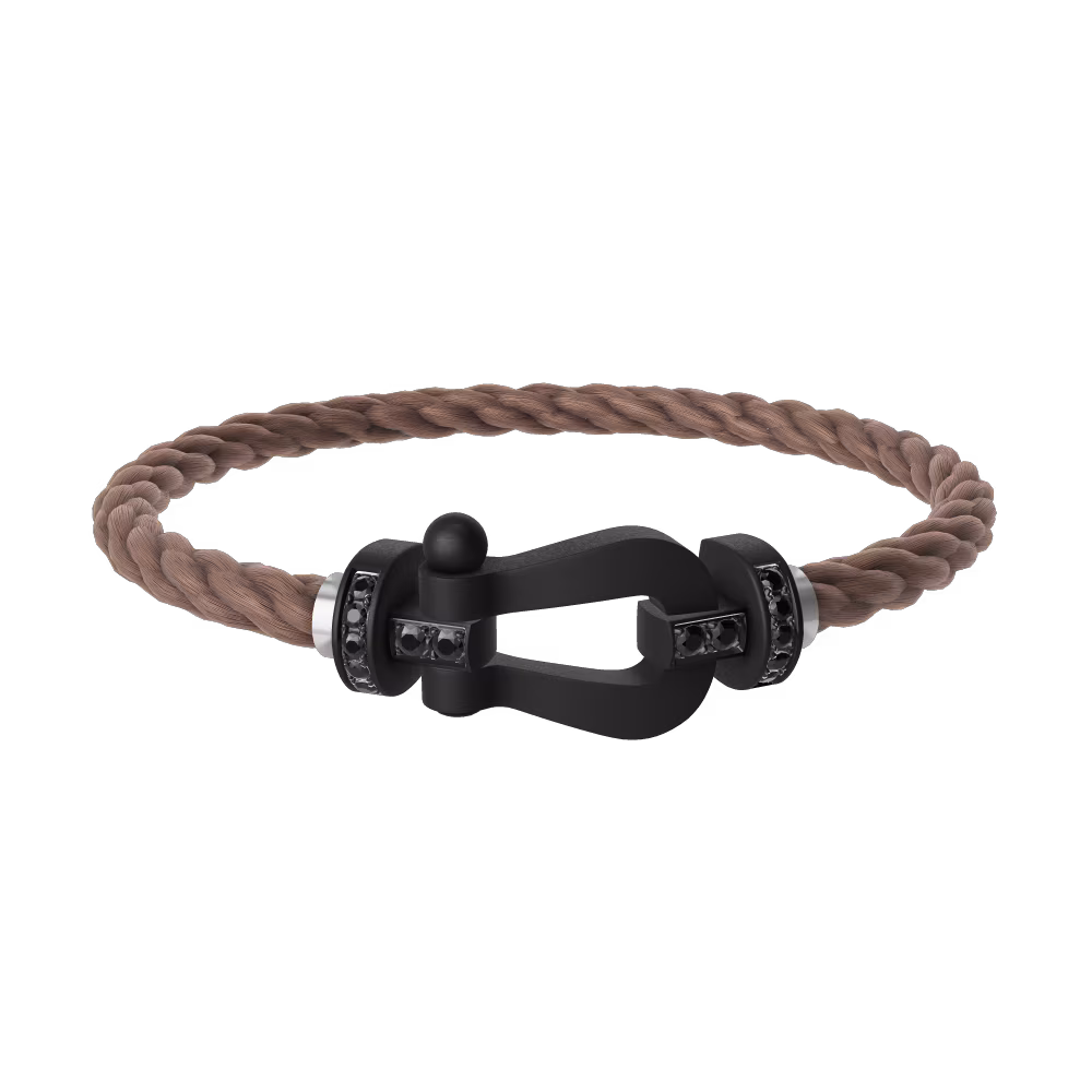 FRED FORCE 10 BRACELET BLACK TITANIUM AND BLACK DIAMONDS LARGE MODEL