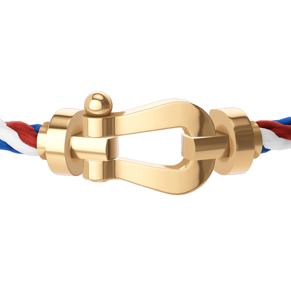 FRED FORCE 10 BRACELET Stainless steel and gold plating YELLOW GOLD LARGE MODEL