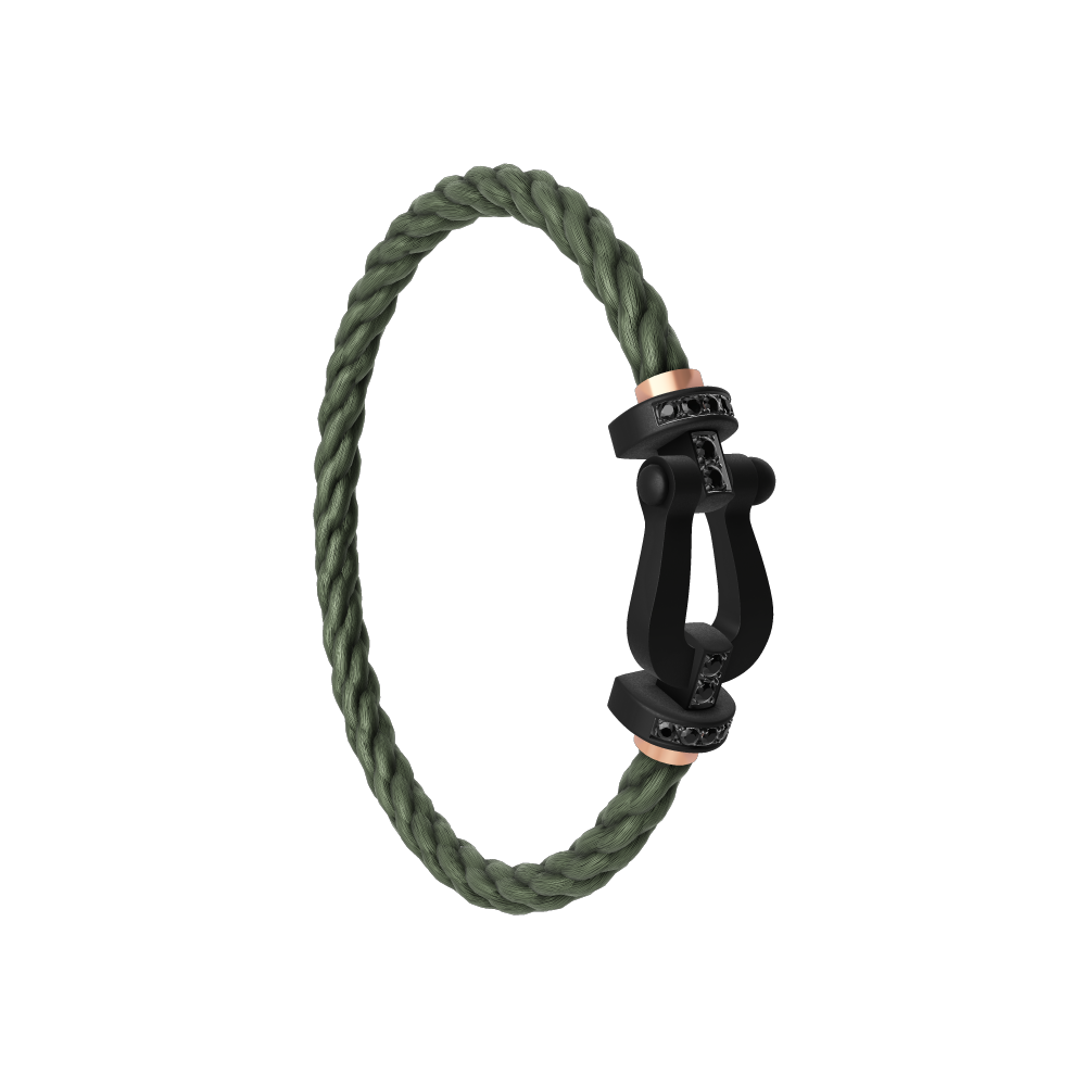 FRED FORCE 10 BRACELET BLACK TITANIUM AND BLACK DIAMONDS LARGE MODEL