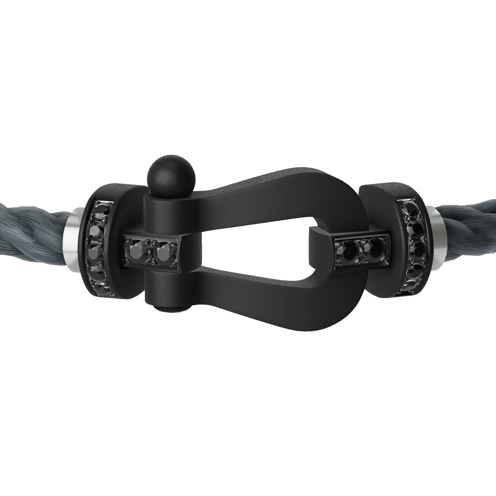 FRED FORCE 10 BRACELET BLACK TITANIUM AND BLACK DIAMONDS LARGE MODEL
