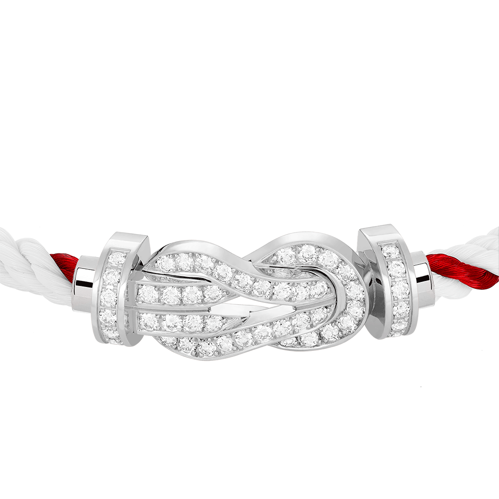 FRED CHANCE INFINIE BRACELET Stainless steel and gold plating WHITE GOLD AND DIAMONDS LARGE MODEL