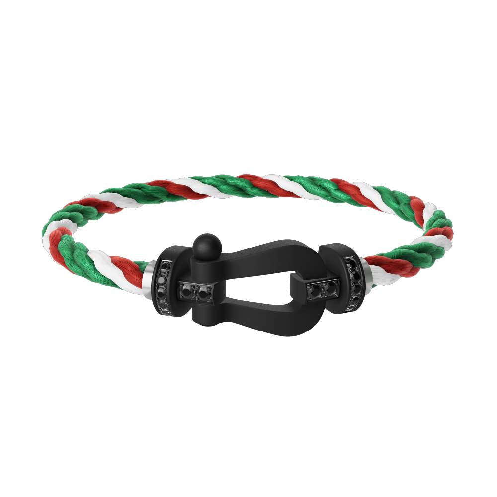 FRED FORCE 10 BRACELET BLACK TITANIUM AND BLACK DIAMONDS LARGE MODEL