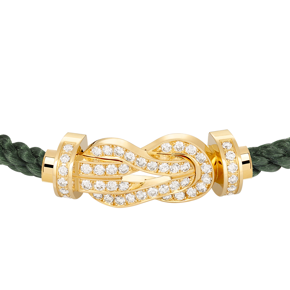 FRED CHANCE INFINIE BRACELET Stainless steel and gold plating YELLOW GOLD AND DIAMONDS LARGE MODEL