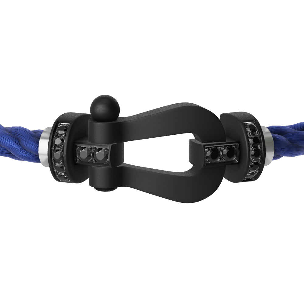 FRED FORCE 10 BRACELET BLACK TITANIUM AND BLACK DIAMONDS LARGE MODEL