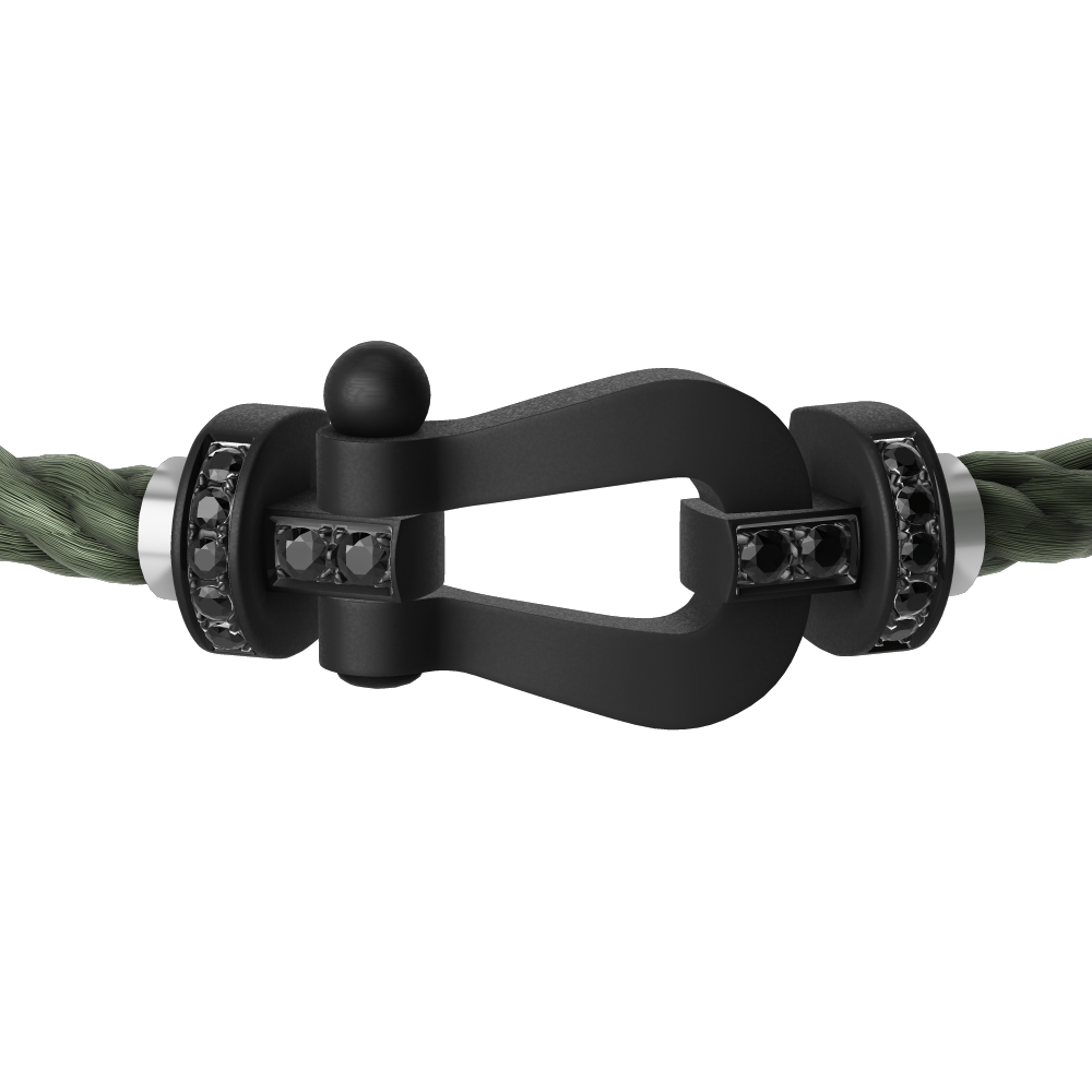 FRED FORCE 10 BRACELET BLACK TITANIUM AND BLACK DIAMONDS LARGE MODEL