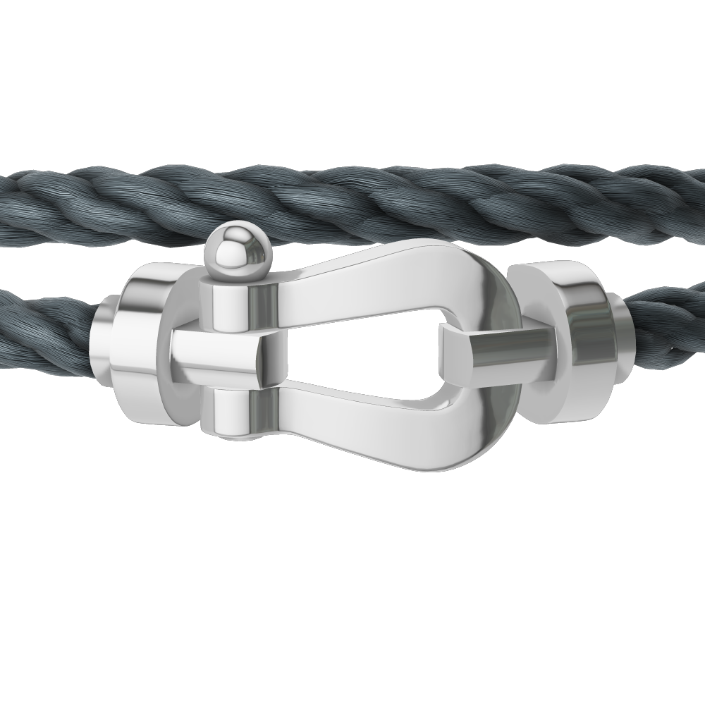 FRED FORCE 10 BRACELET Stainless steel and gold plating WHITE GOLD LARGE MODEL