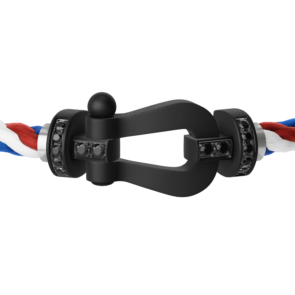 FRED FORCE 10 BRACELET BLACK TITANIUM AND BLACK DIAMONDS LARGE MODEL