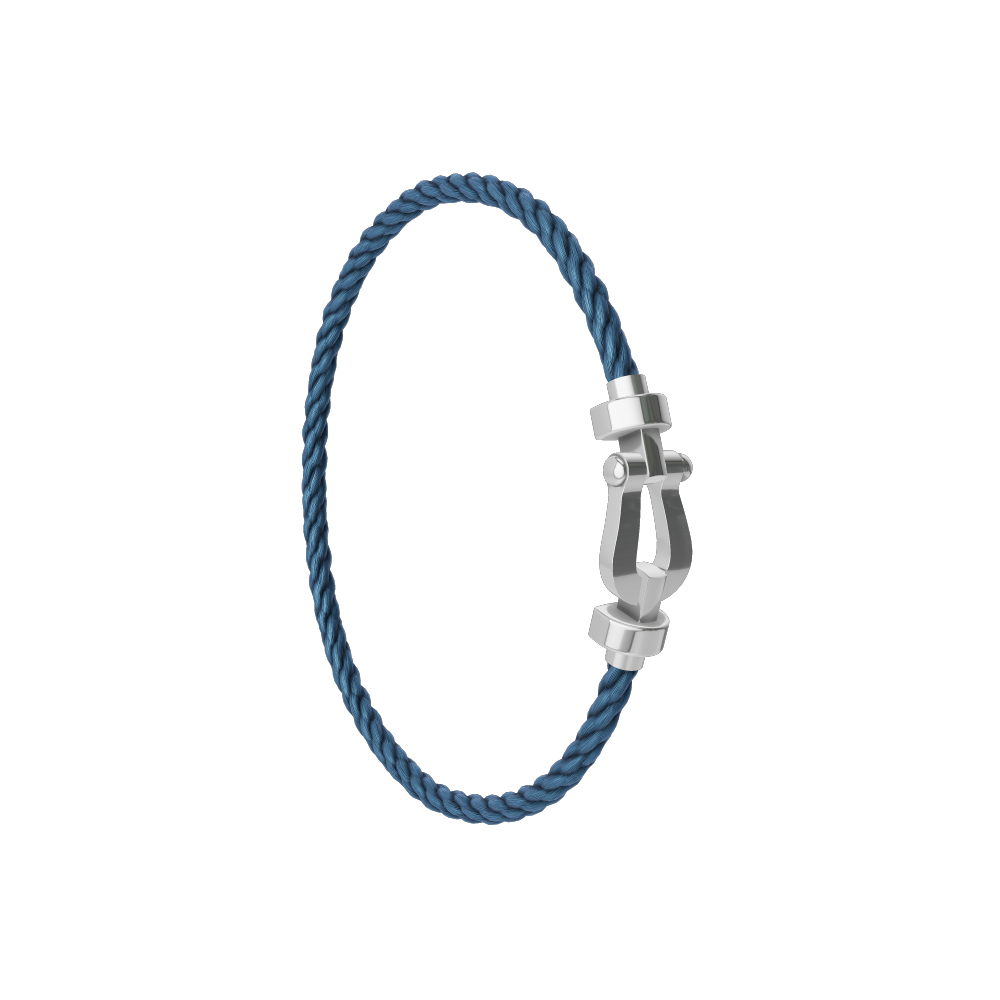 FRED FORCE 10 BRACELET Stainless steel and gold plating WHITE GOLD MEDIUM MODEL