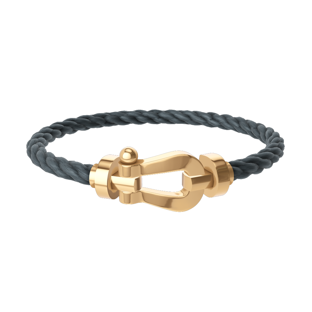 FRED FORCE 10 BRACELET Stainless steel and gold plating YELLOW GOLD LARGE MODEL