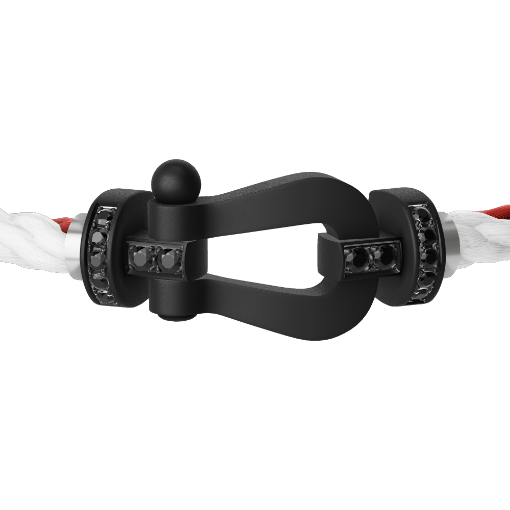 FRED FORCE 10 BRACELET BLACK TITANIUM AND BLACK DIAMONDS LARGE MODEL
