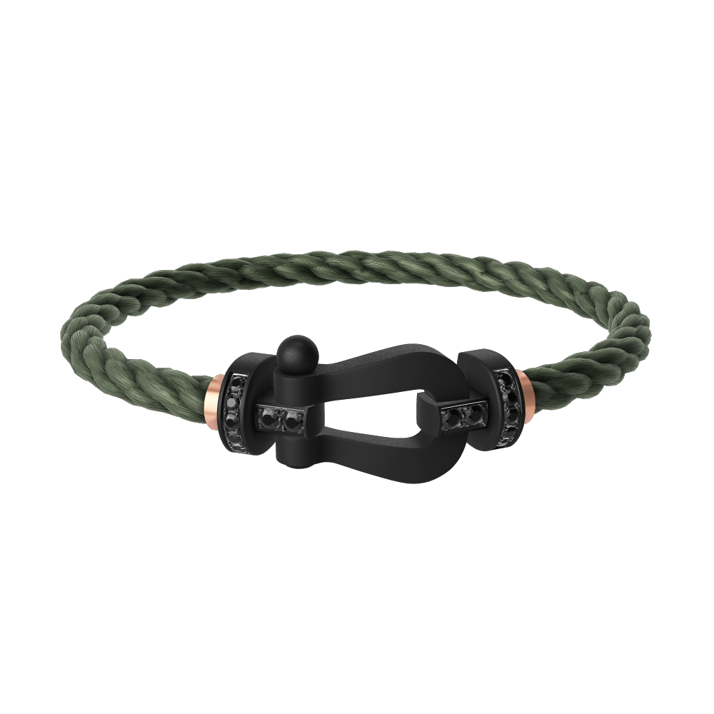 FRED FORCE 10 BRACELET BLACK TITANIUM AND BLACK DIAMONDS LARGE MODEL