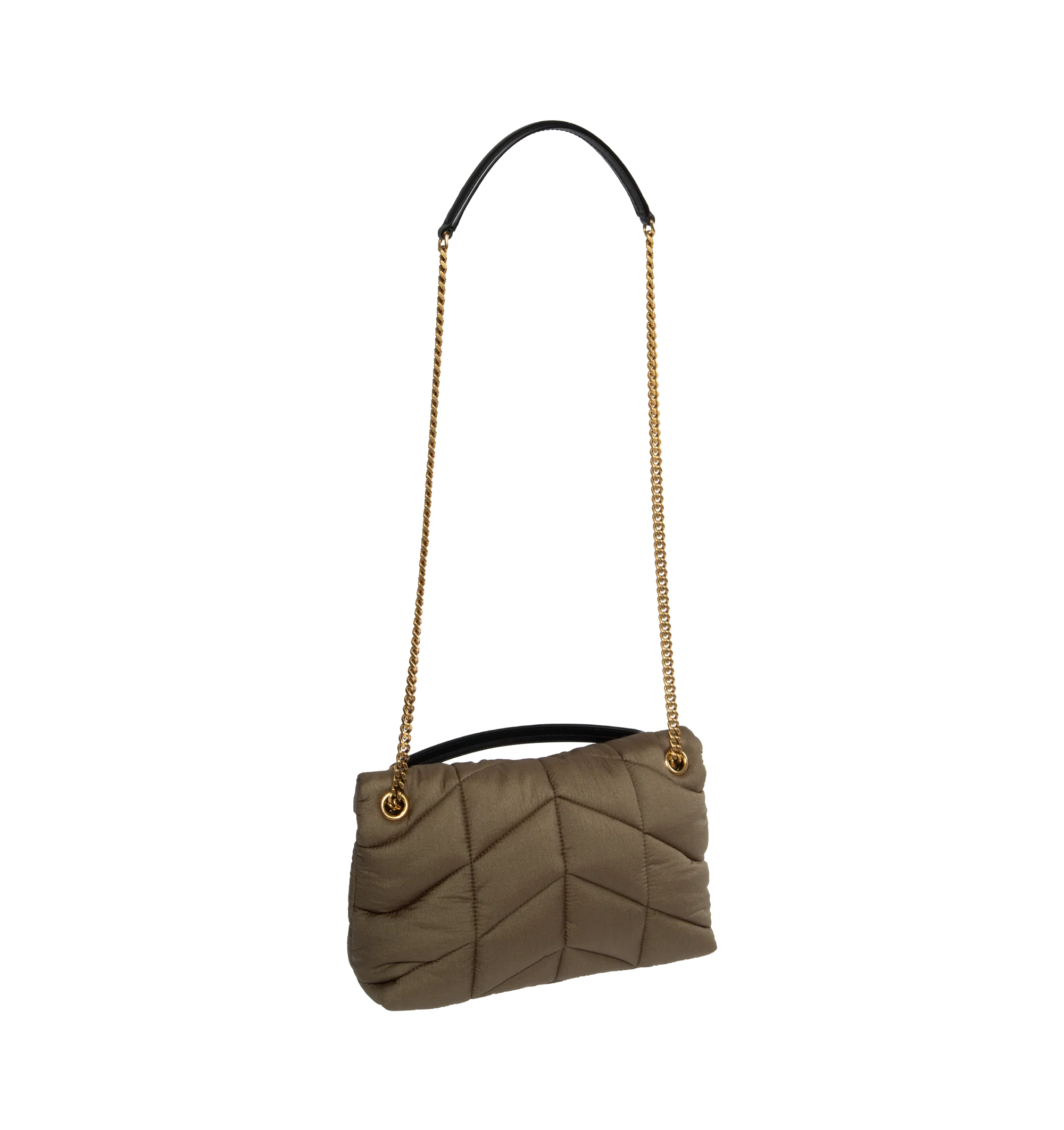 PUFFER SMALL NYLON AND LEATHER BAG