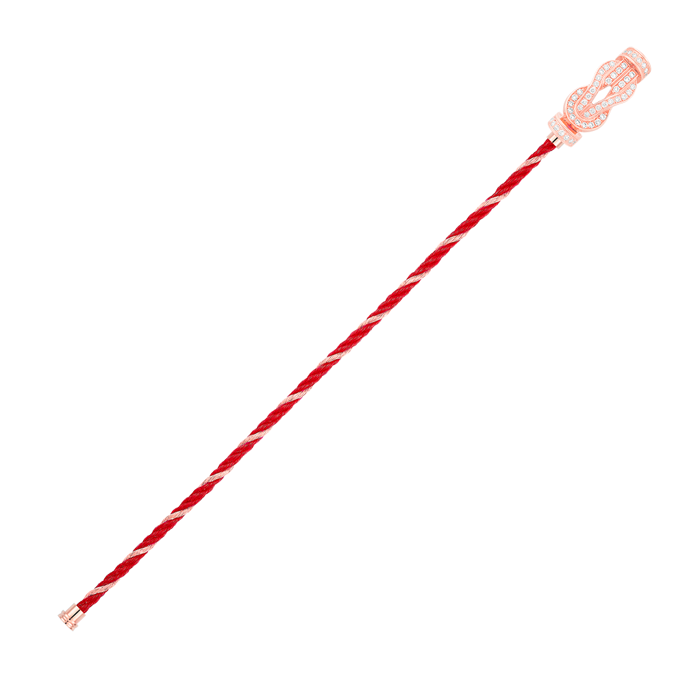 FRED CHANCE INFINIE BRACELET Stainless steel and gold plating PINK GOLD AND DIAMONDS MEDIUM MODEL