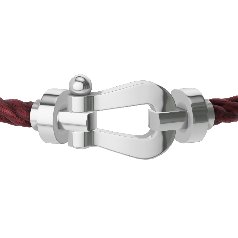 FRED FORCE 10 BRACELET Stainless steel and gold plating WHITE GOLD LARGE MODEL