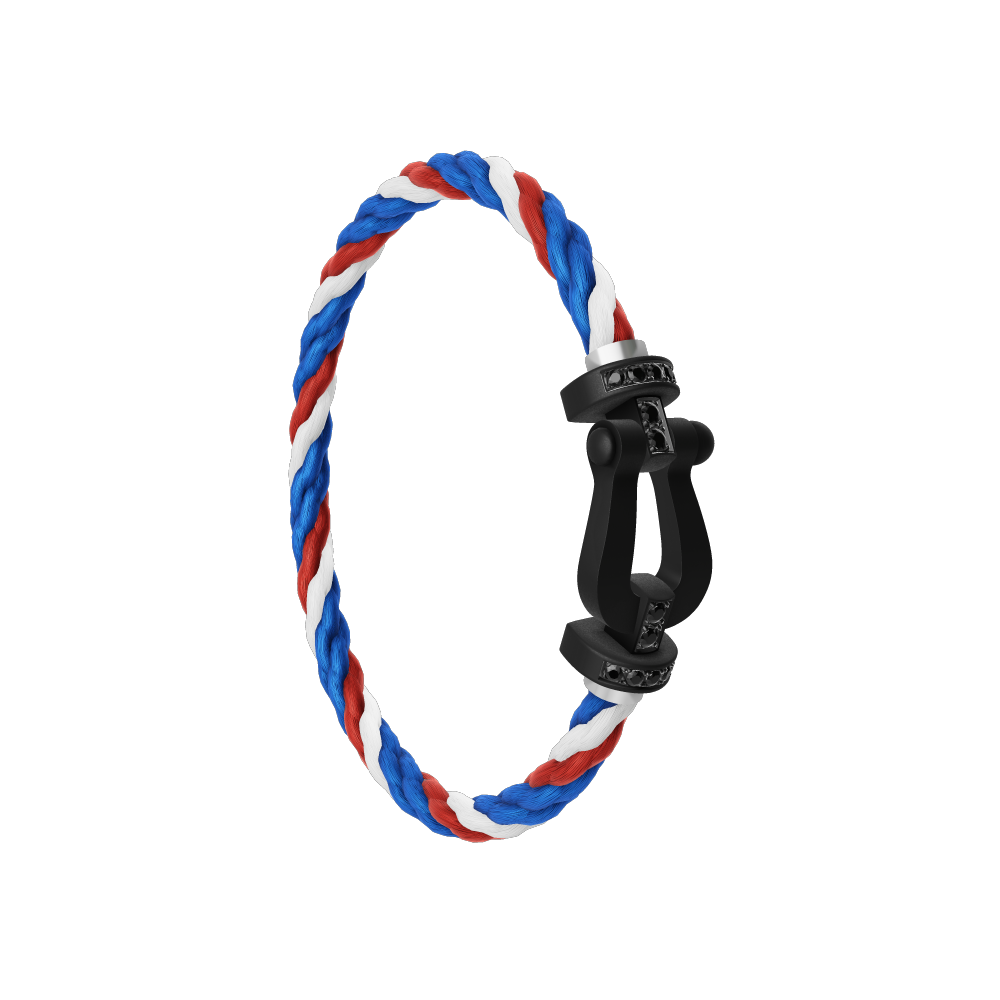 FRED FORCE 10 BRACELET BLACK TITANIUM AND BLACK DIAMONDS LARGE MODEL