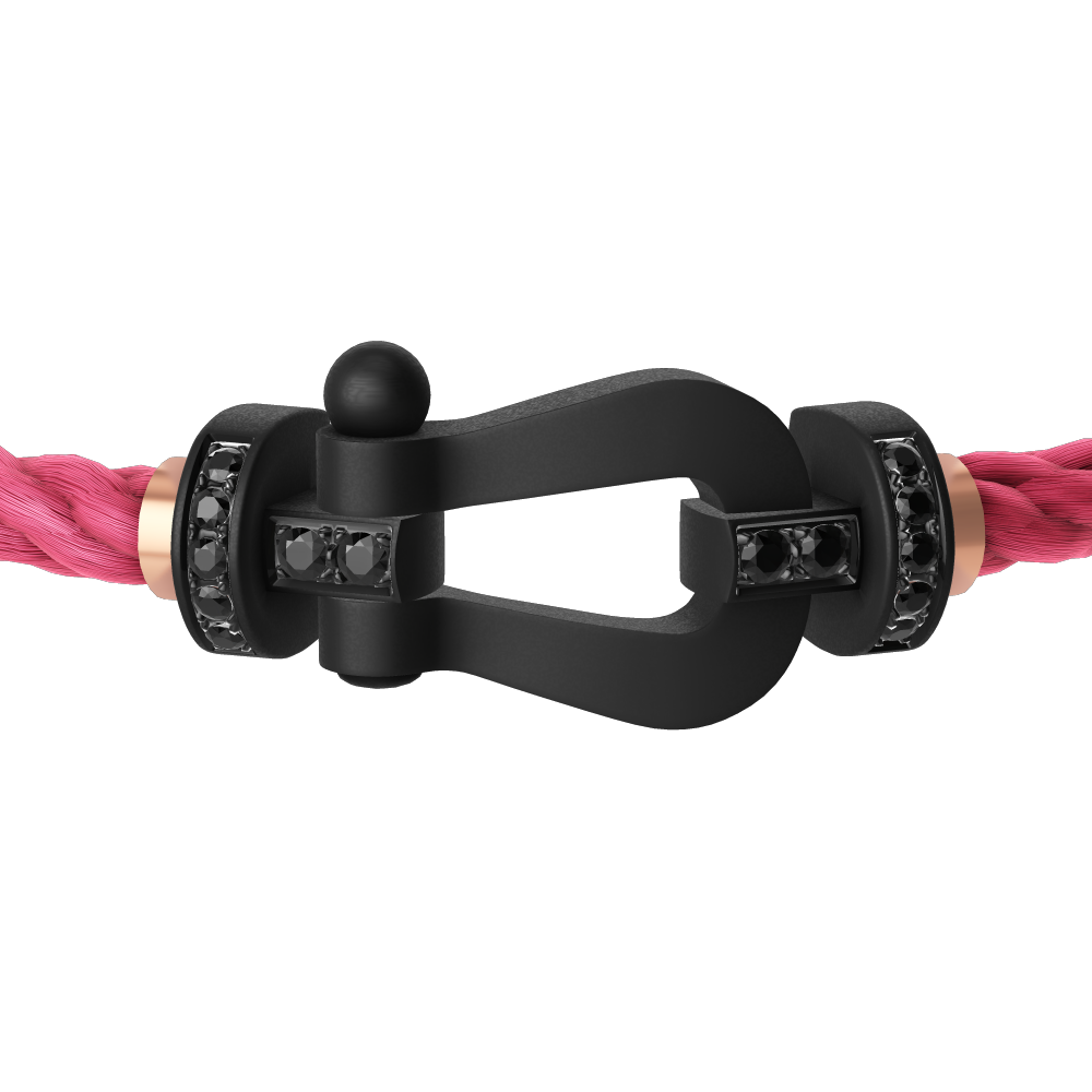 FRED FORCE 10 BRACELET BLACK TITANIUM AND BLACK DIAMONDS LARGE MODEL