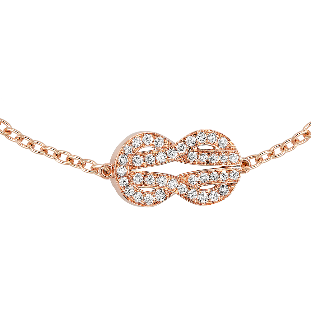 FRED CHANCE INFINIE BRACELET Stainless steel and gold plating PINK GOLD AND DIAMONDS MEDIUM MODEL