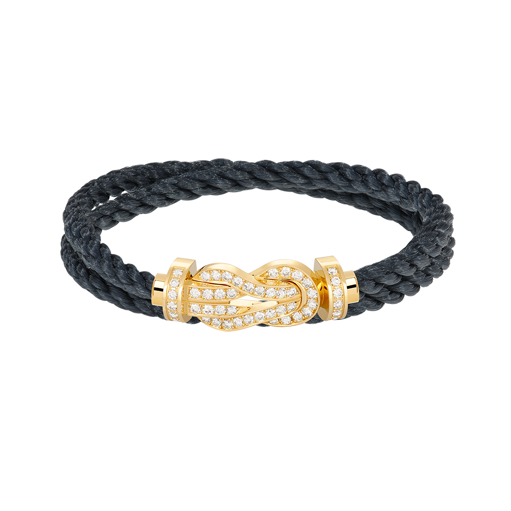 FRED CHANCE INFINIE BRACELET Stainless steel and gold plating YELLOW GOLD AND DIAMONDS LARGE MODEL