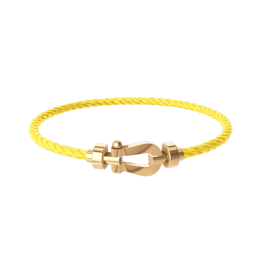 FRED FORCE 10 BRACELET Stainless steel and gold plating YELLOW GOLD MEDIUM MODEL