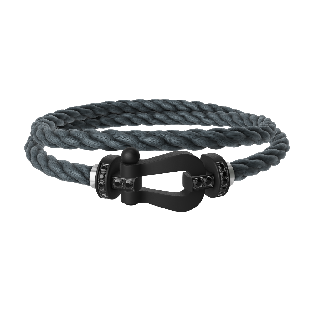 FRED FORCE 10 BRACELET BLACK TITANIUM AND BLACK DIAMONDS LARGE MODEL
