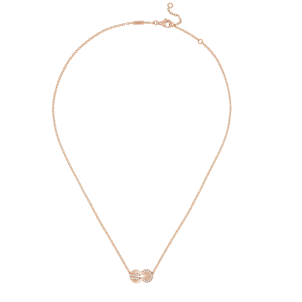 FRED CHANCE INFINIE NECKLACE Stainless steel and gold plating PINK GOLD MEDIUM MODEL