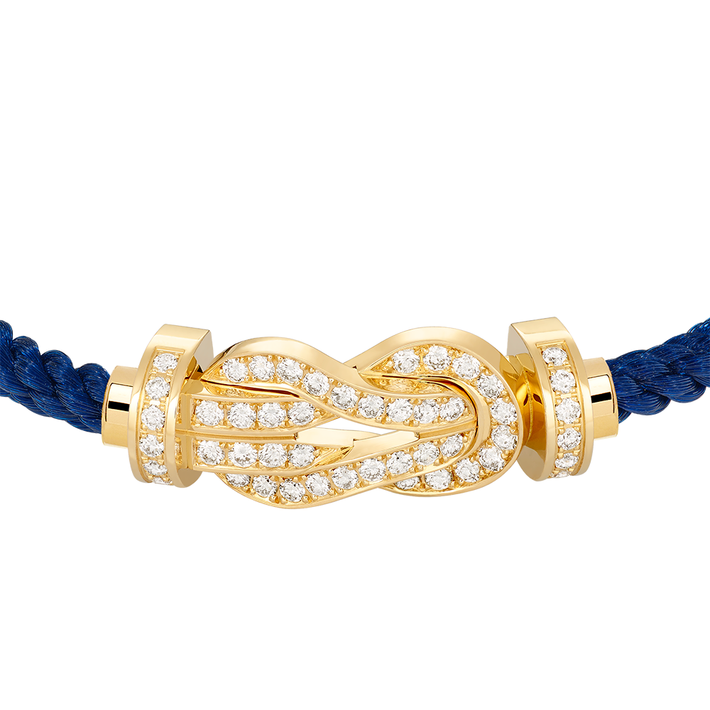 FRED CHANCE INFINIE BRACELET Stainless steel and gold plating YELLOW GOLD AND DIAMONDS LARGE MODEL