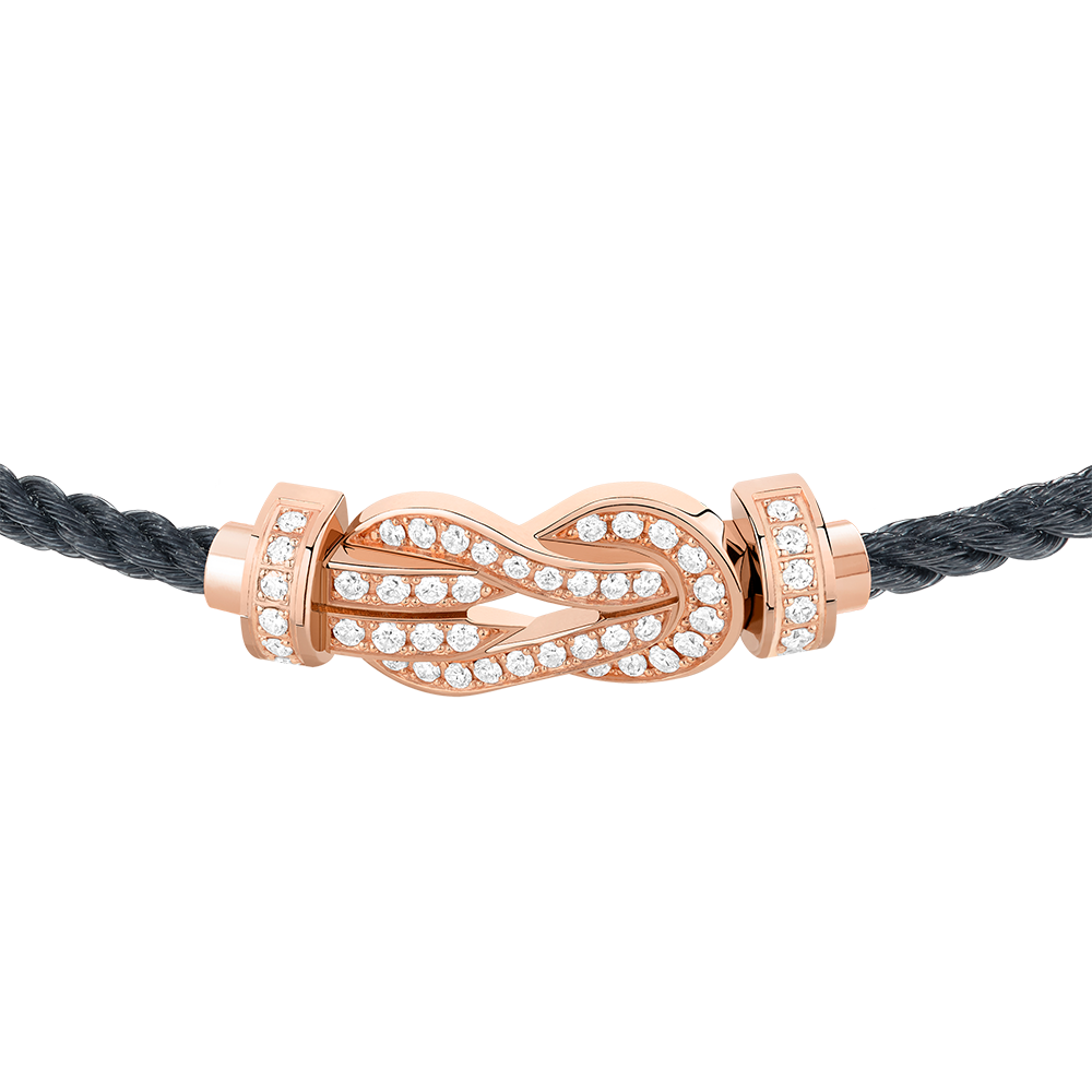 FRED CHANCE INFINIE BRACELET Stainless steel and gold plating PINK GOLD AND DIAMONDS MEDIUM MODEL