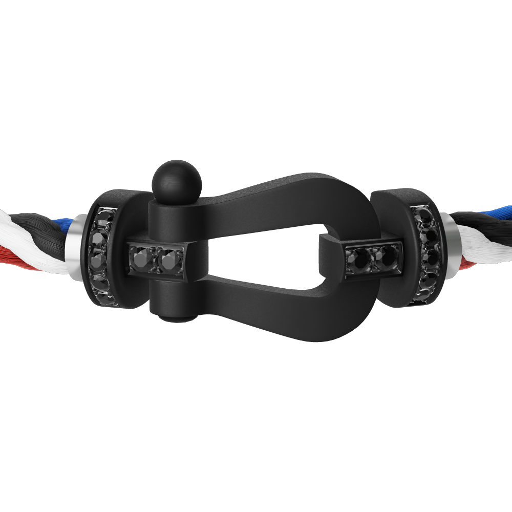 FRED FORCE 10 BRACELET BLACK TITANIUM AND BLACK DIAMONDS LARGE MODEL