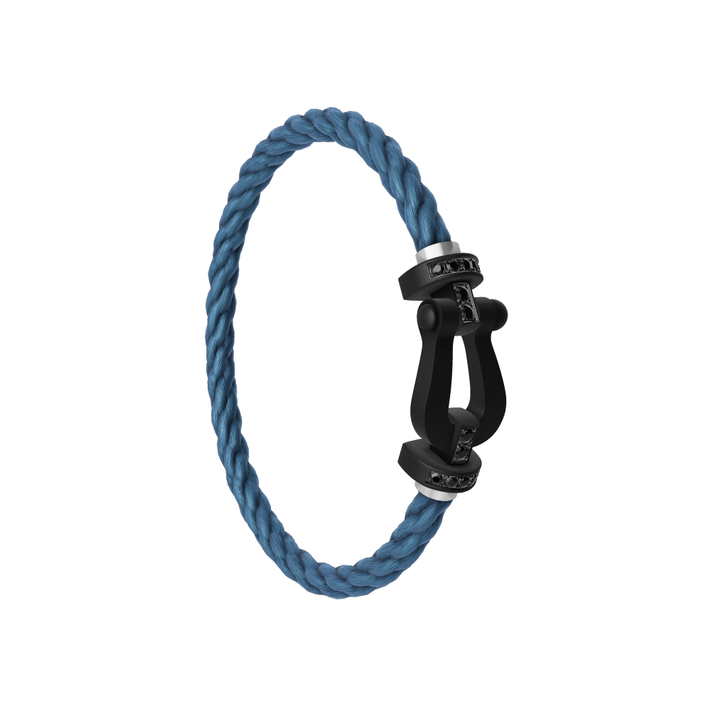 FRED FORCE 10 BRACELET BLACK TITANIUM AND BLACK DIAMONDS LARGE MODEL