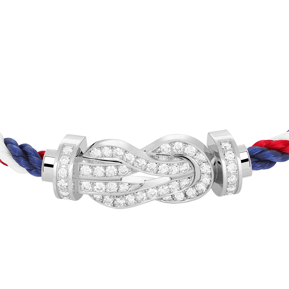 FRED CHANCE INFINIE BRACELET Stainless steel and gold plating WHITE GOLD AND DIAMONDS LARGE MODEL