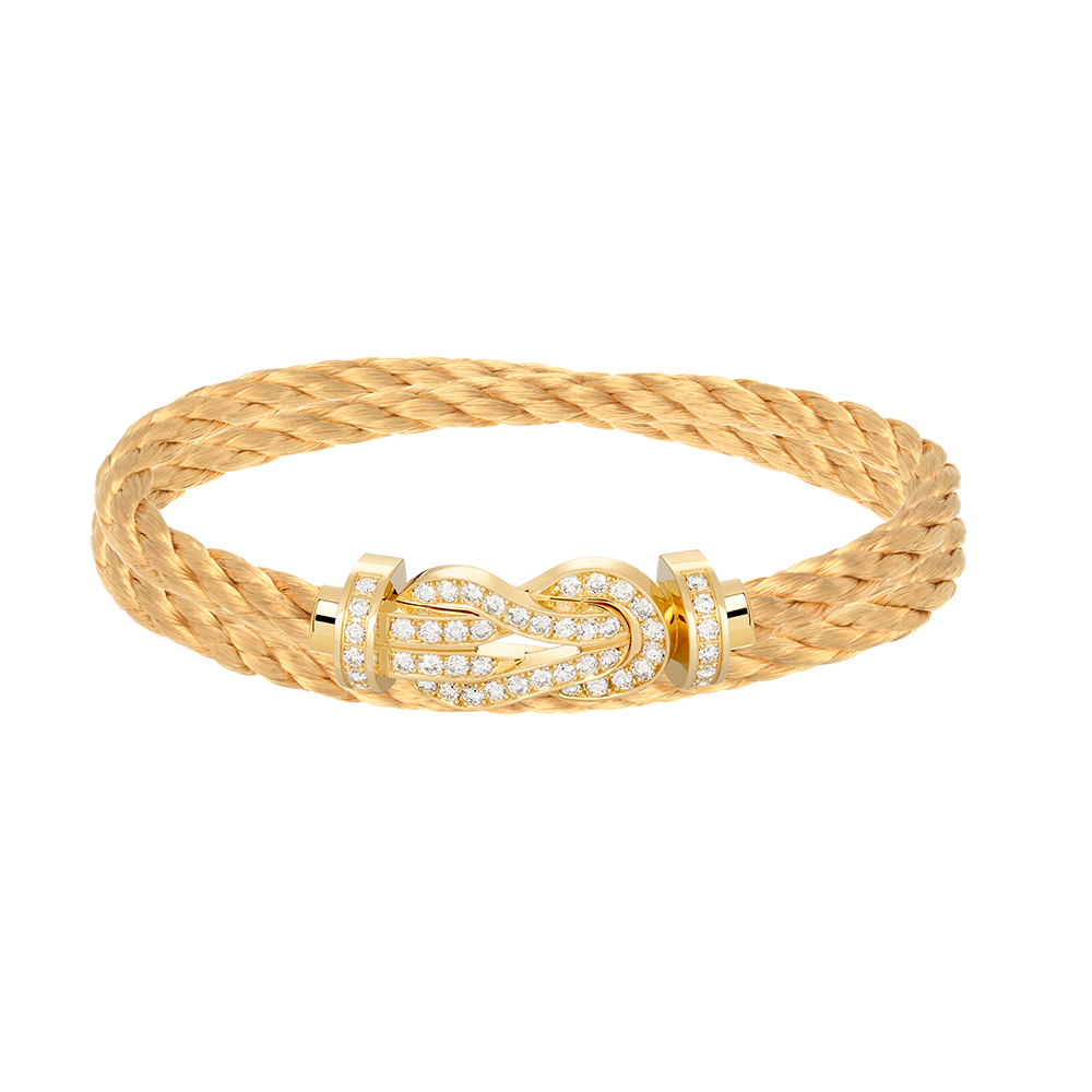 FRED CHANCE INFINIE BRACELET Stainless steel and gold plating YELLOW GOLD AND DIAMONDS LARGE MODEL