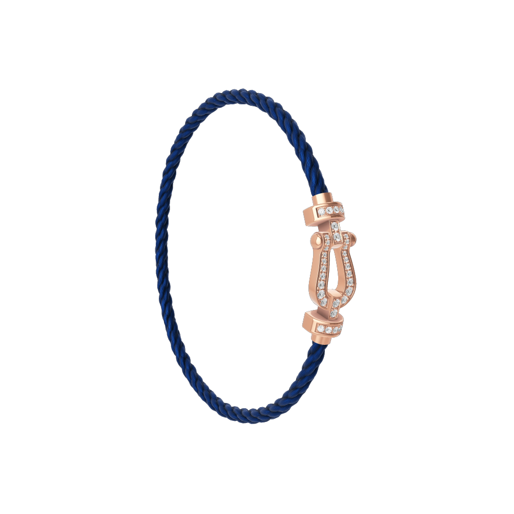 FRED FORCE 10 BRACELET Stainless steel and gold plating PINK GOLD AND DIAMONDS MEDIUM MODEL