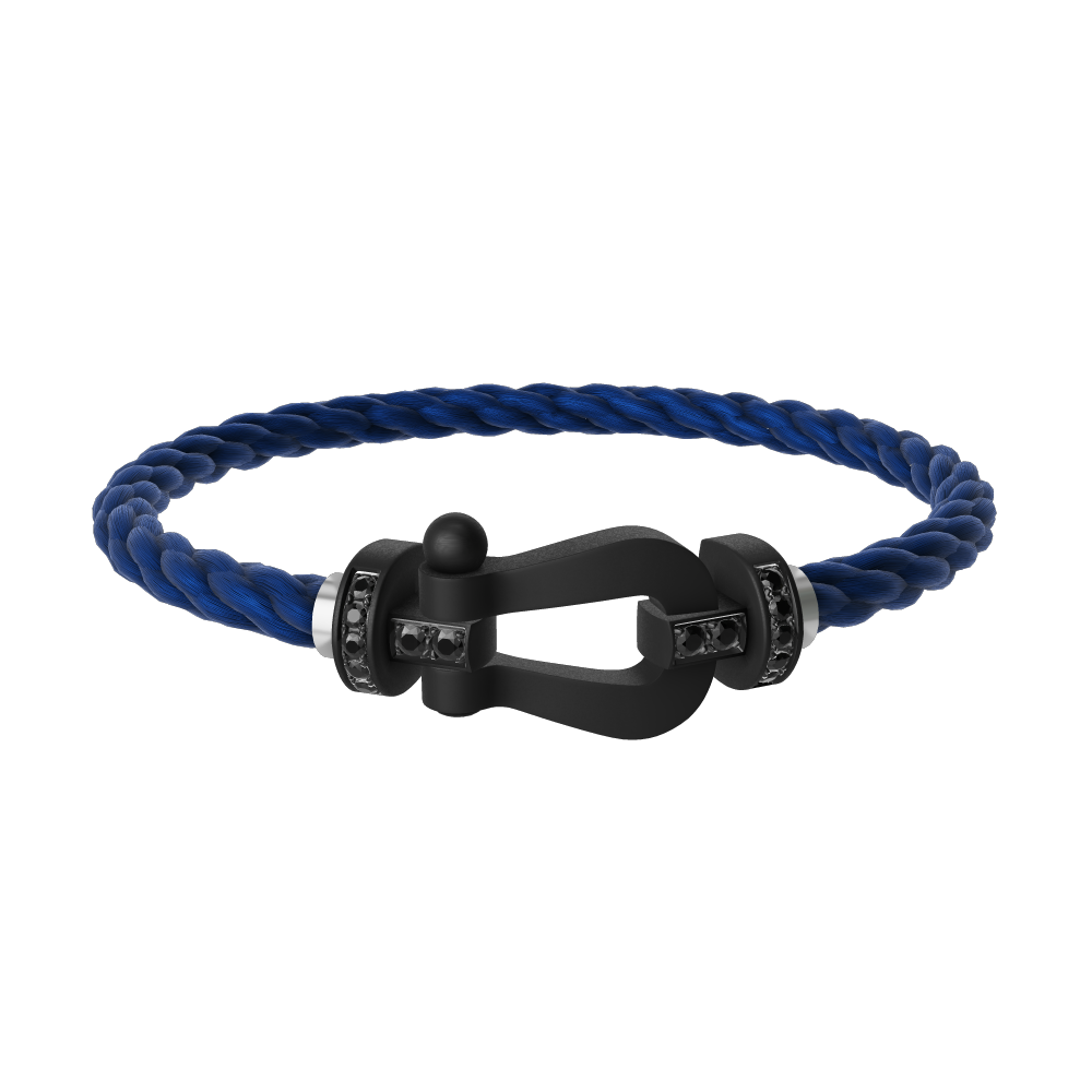 FRED FORCE 10 BRACELET BLACK TITANIUM AND BLACK DIAMONDS LARGE MODEL