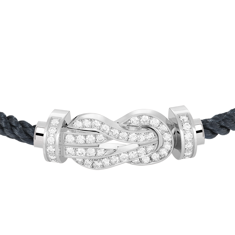 FRED CHANCE INFINIE BRACELET Stainless steel and gold plating WHITE GOLD AND DIAMONDS LARGE MODEL