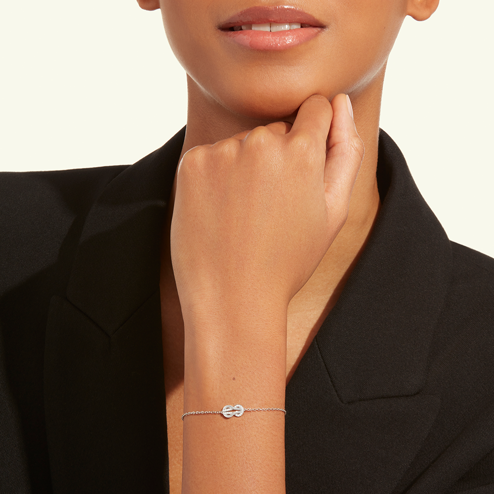 FRED CHANCE INFINIE BRACELET Stainless steel and gold plating WHITE GOLD AND DIAMONDS SMALL MODEL