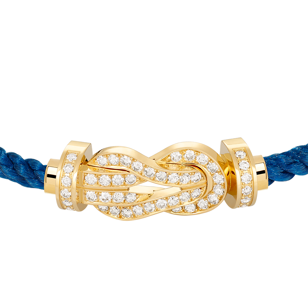 FRED CHANCE INFINIE BRACELET Stainless steel and gold plating YELLOW GOLD AND DIAMONDS LARGE MODEL