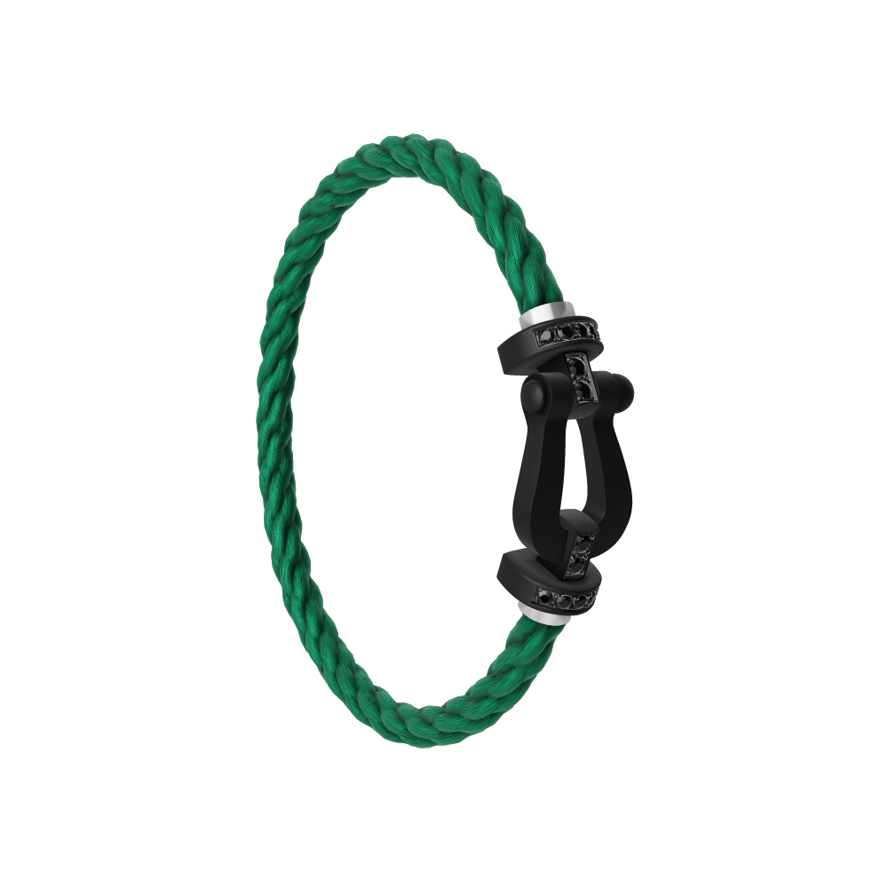 FRED FORCE 10 BRACELET BLACK TITANIUM AND BLACK DIAMONDS LARGE MODEL